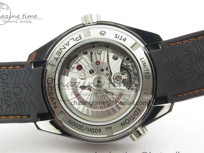 0127 GoodFit Planet Ocean Pro 45mm OMF 1:1 Best Edition Orange Marker On Rubber Strap A8500 (Black Balance Wheel) 8139